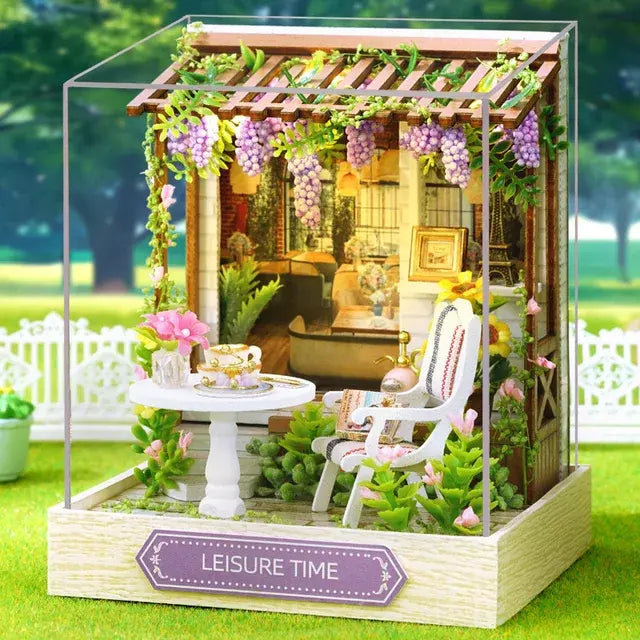 Mini Miniature Doll House DIY Small House Kit Making Room Toys Home Bedroom Decorations With Furniture Wooden Craft DollHouses verity flora