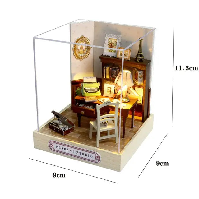 Mini Miniature Doll House DIY Small House Kit Making Room Toys Home Bedroom Decorations With Furniture Wooden Craft DollHouses verity flora