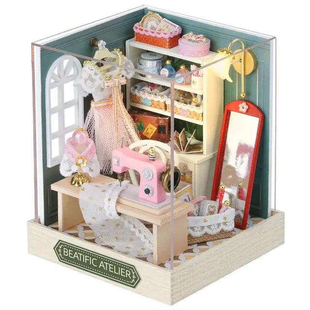 Mini Miniature Doll House DIY Small House Kit Making Room Toys Home Bedroom Decorations With Furniture Wooden Craft DollHouses verity flora