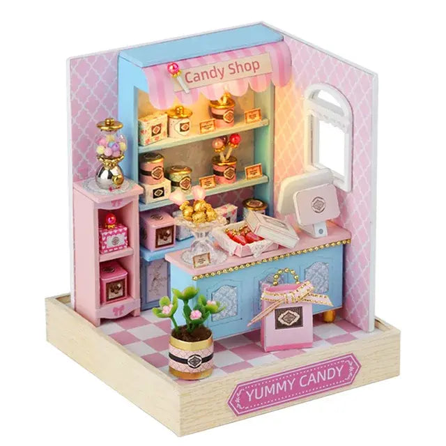 Mini Miniature Doll House DIY Small House Kit Making Room Toys Home Bedroom Decorations With Furniture Wooden Craft DollHouses verity flora