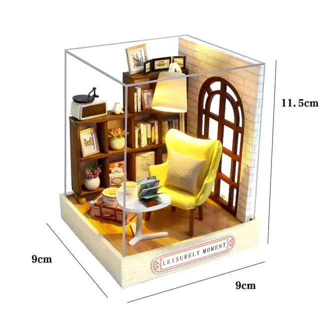 Mini Miniature Doll House DIY Small House Kit Making Room Toys Home Bedroom Decorations With Furniture Wooden Craft DollHouses verity flora